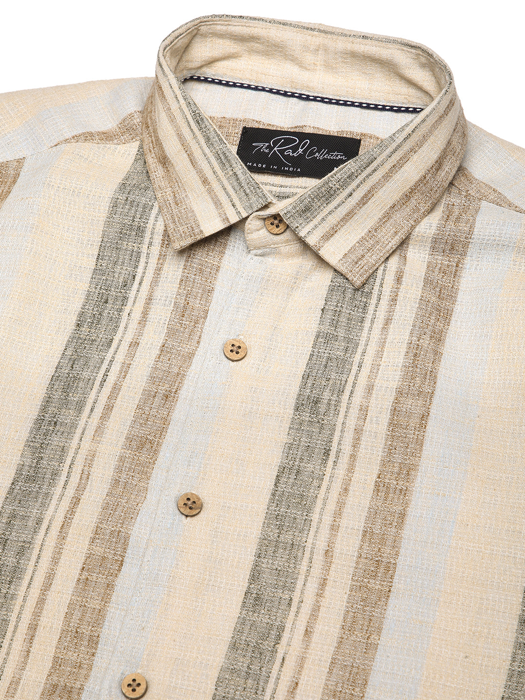 Elegant Multicolor Striped Linen Blend Shirt