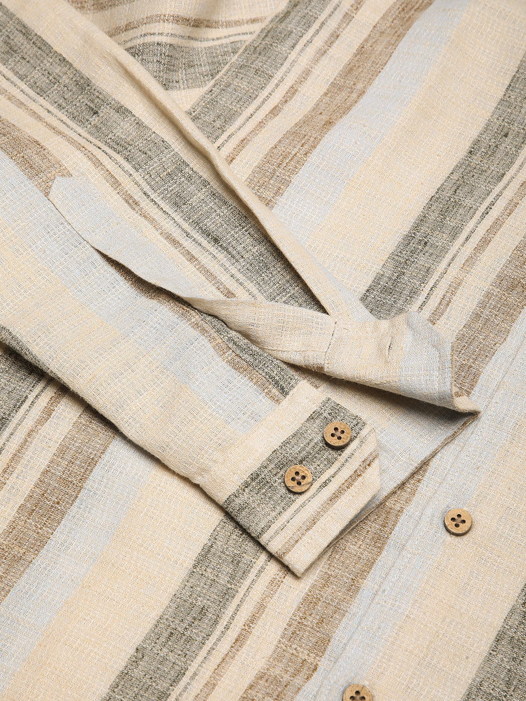 Elegant Multicolor Striped Linen Blend Shirt