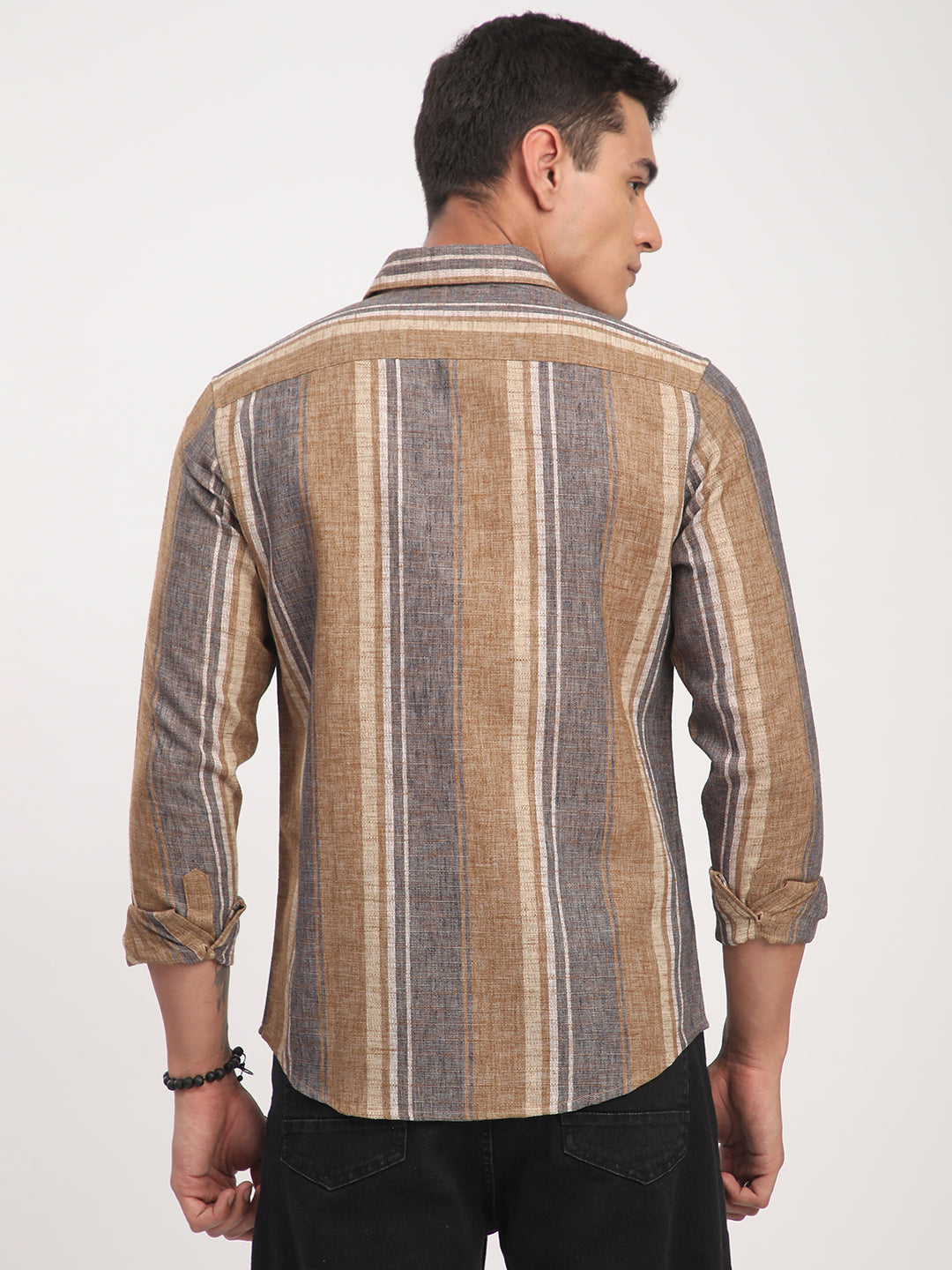 Brown Sugar Slub Striped Shirt