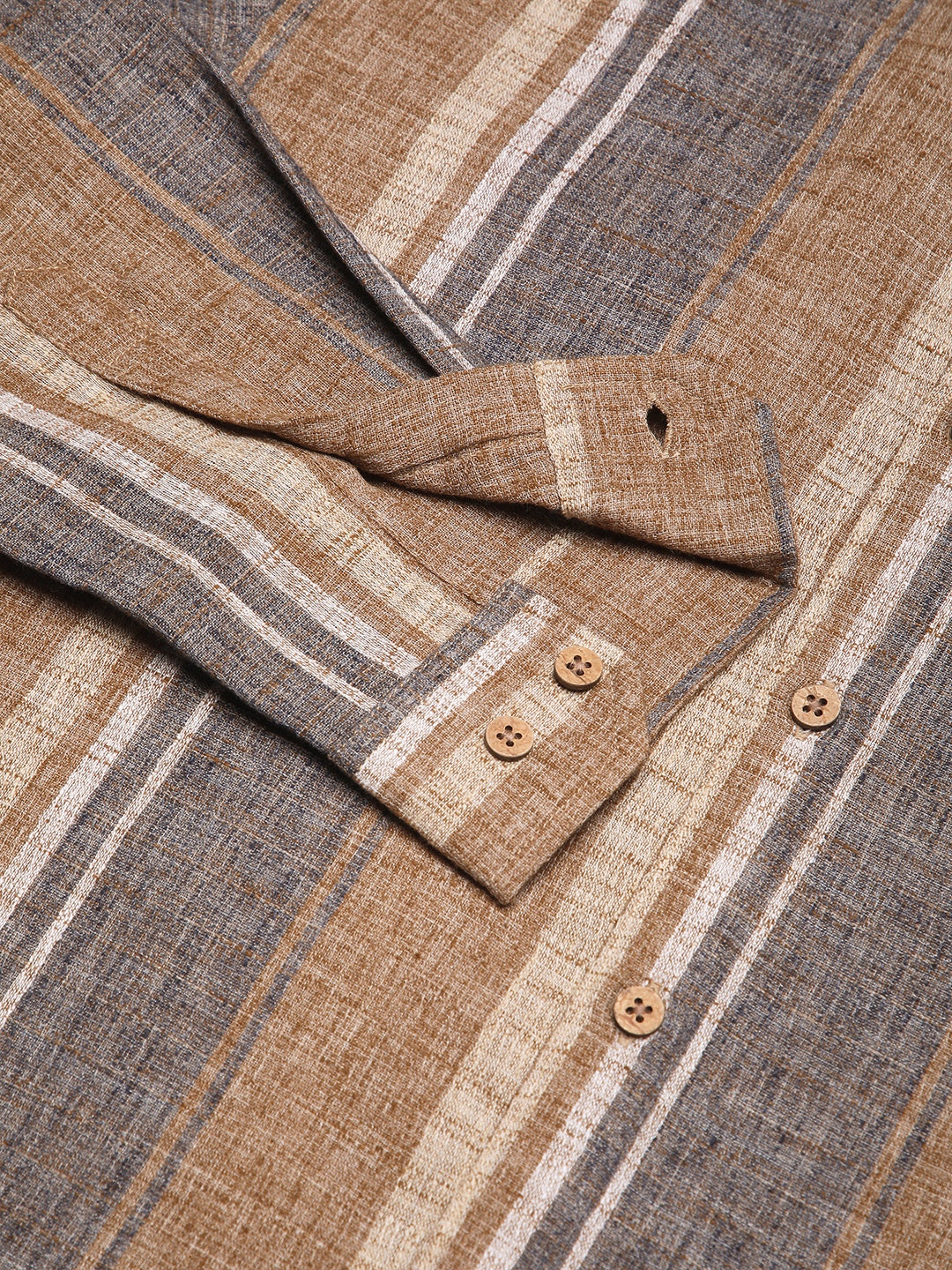 Brown Sugar Slub Striped Shirt