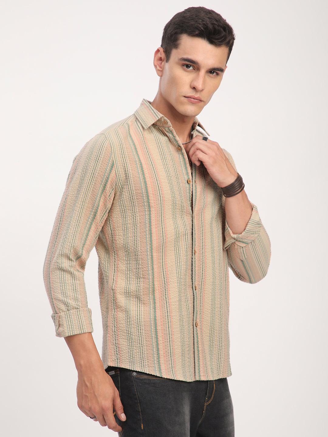 Soft Sorbet Multicolour Striped Seersucker Shirt