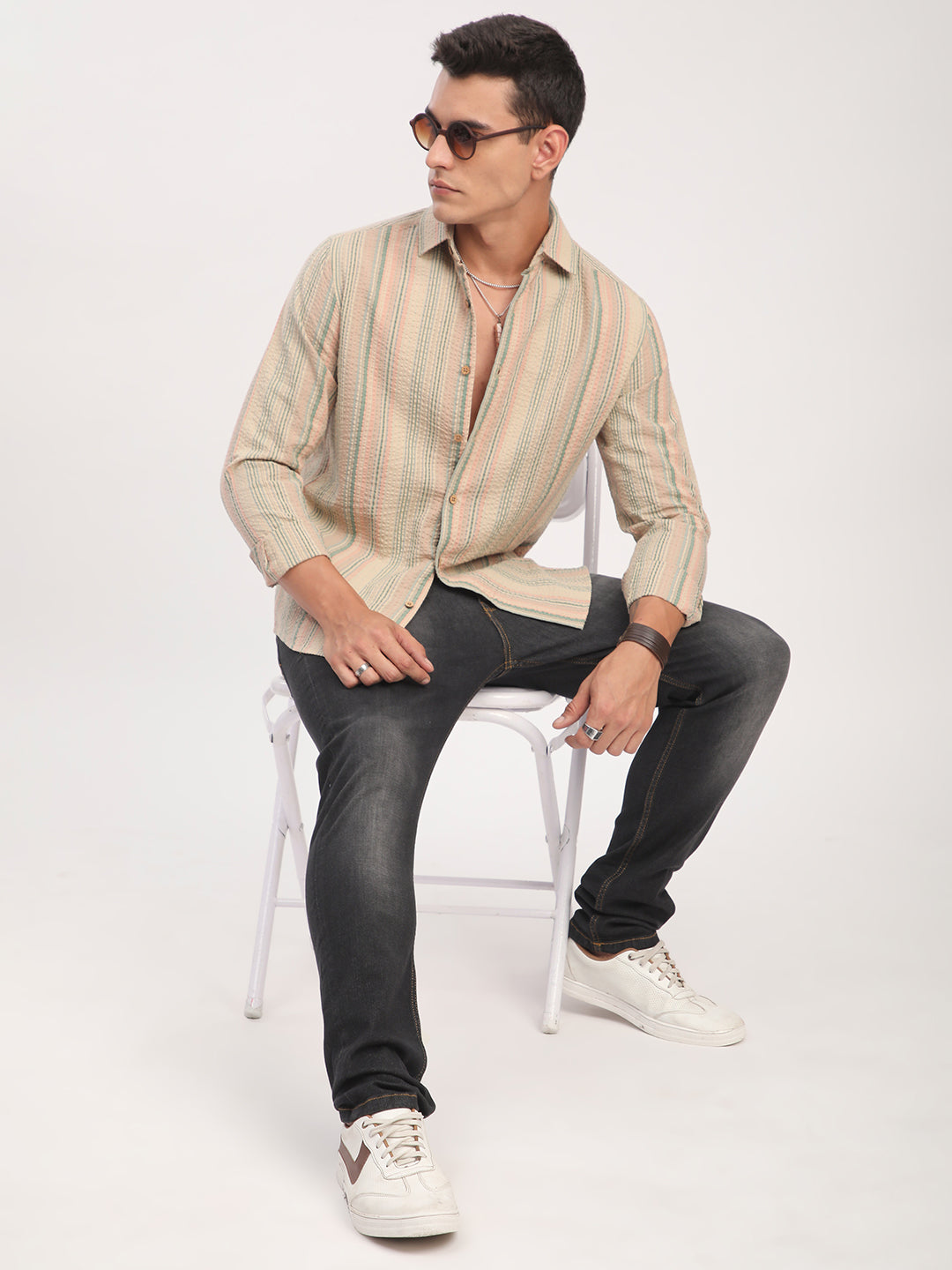 Soft Sorbet Multicolour Striped Seersucker Shirt