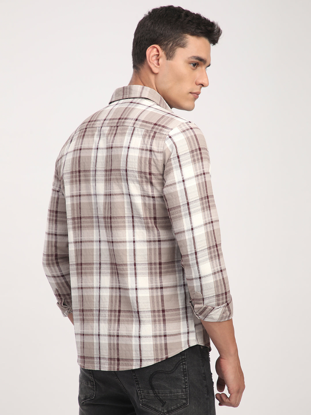 Ethereal Multicolour Checkered Textured Shirt