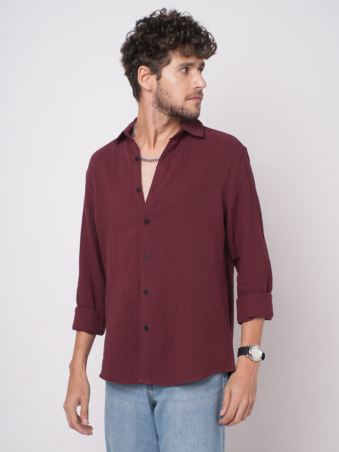 Bole Brown Double Cloth Shirt