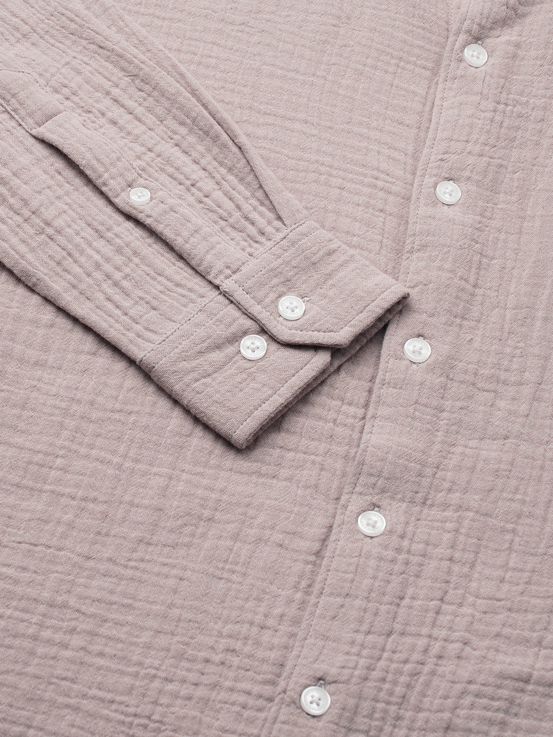Misty Mauve Double Cloth Crinkled Shirt