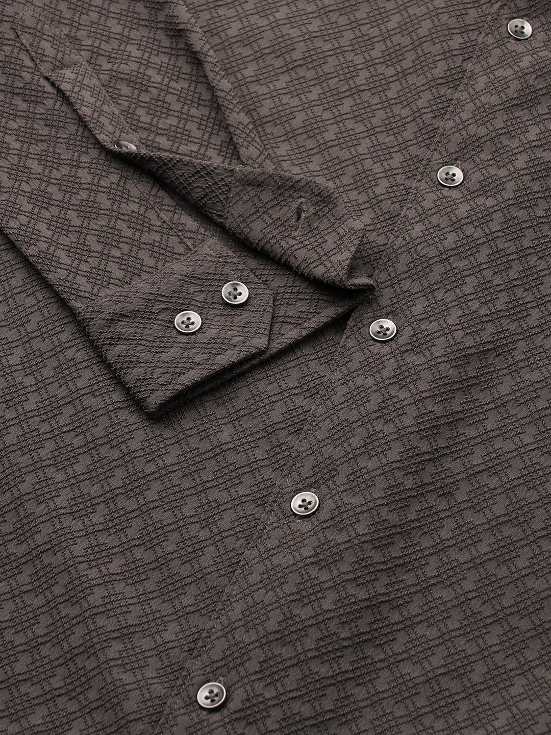 Refined Mouse Grey Textured Shirt