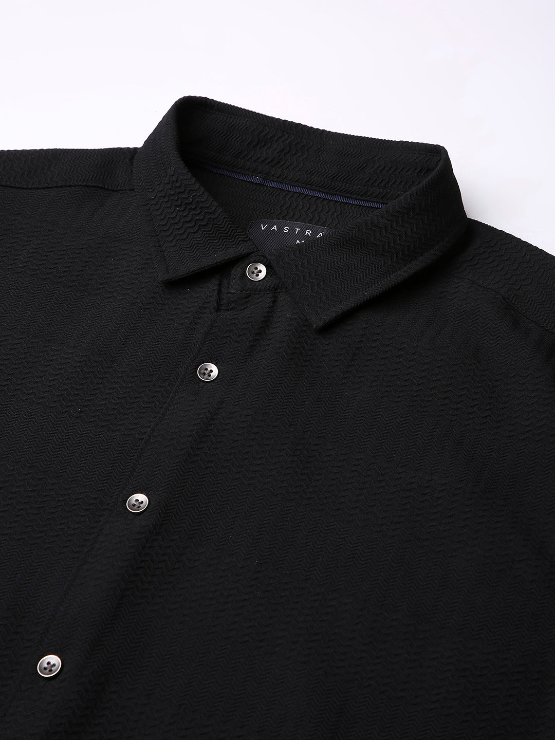Storm Black Ripple Detail Textured Shirt