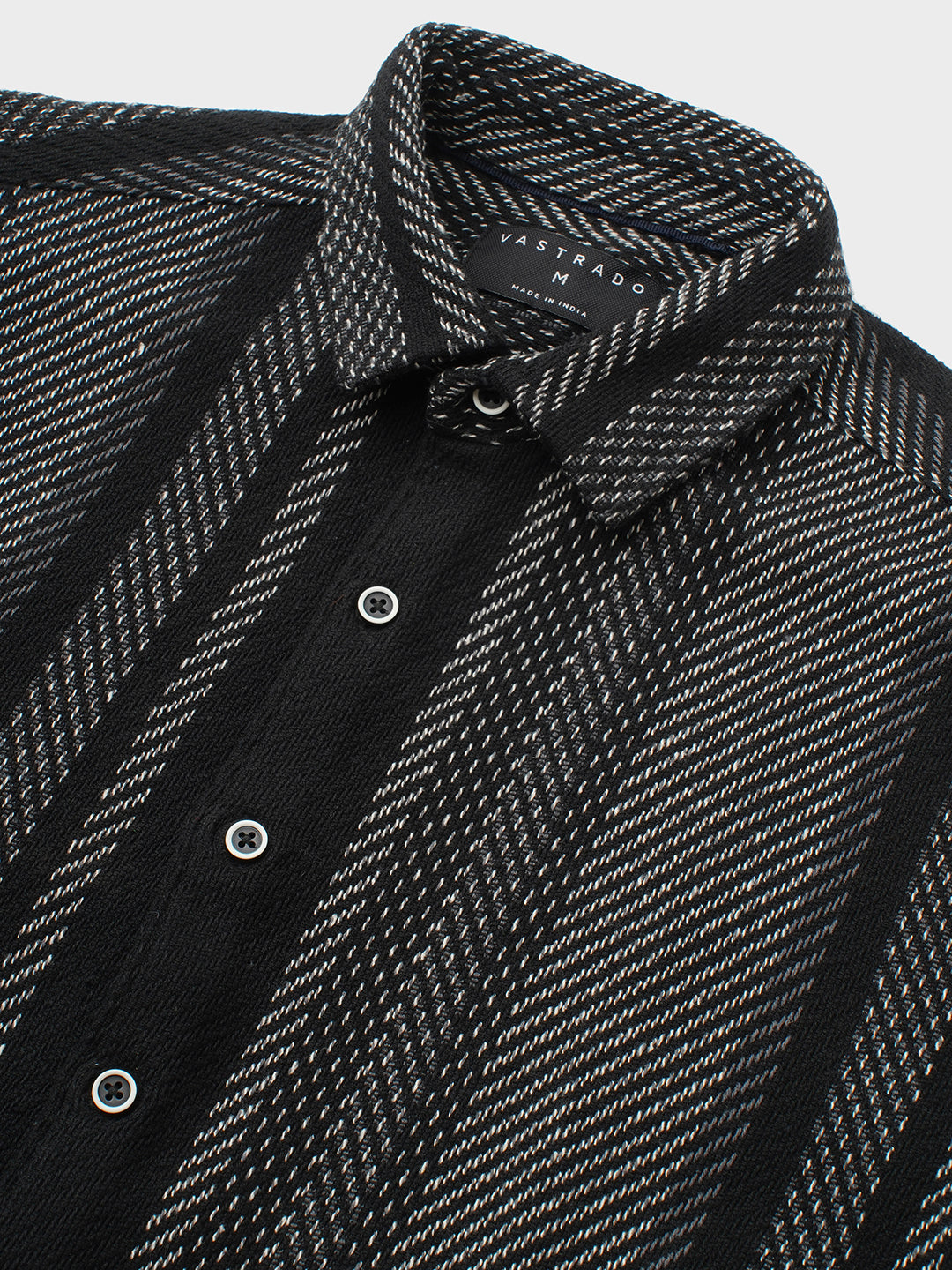 Black Gleam Tweed Stripes Shirt