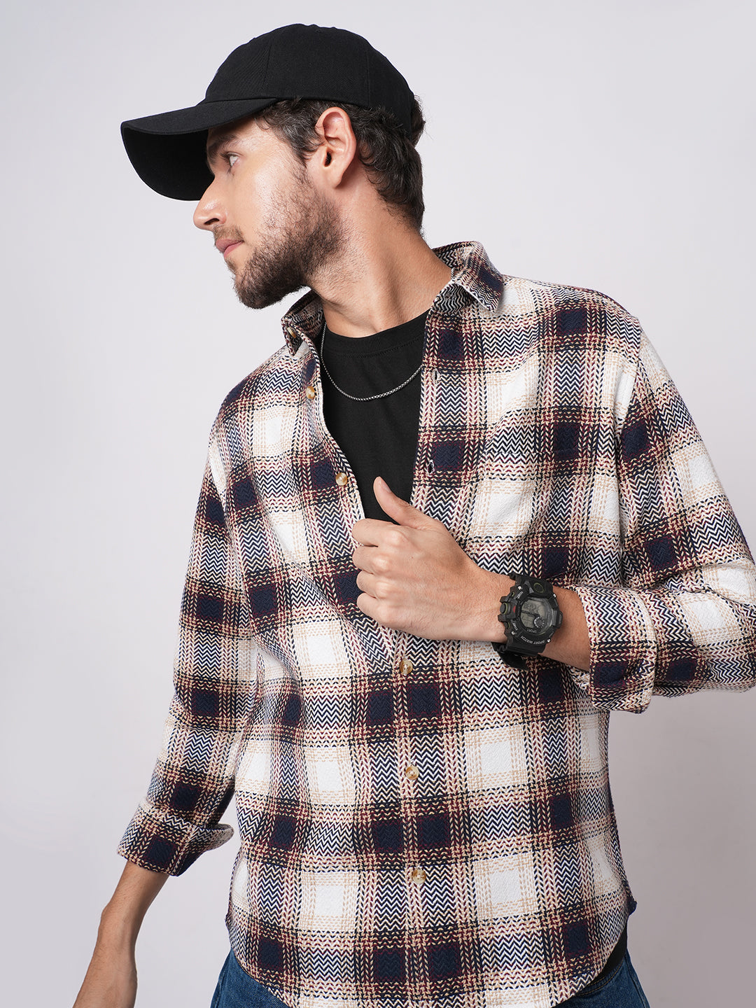 Heritage Chevron Multicolour Tweed Checks Shirt