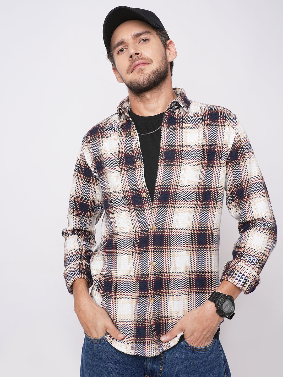 Heritage Chevron Multicolour Tweed Checks Shirt