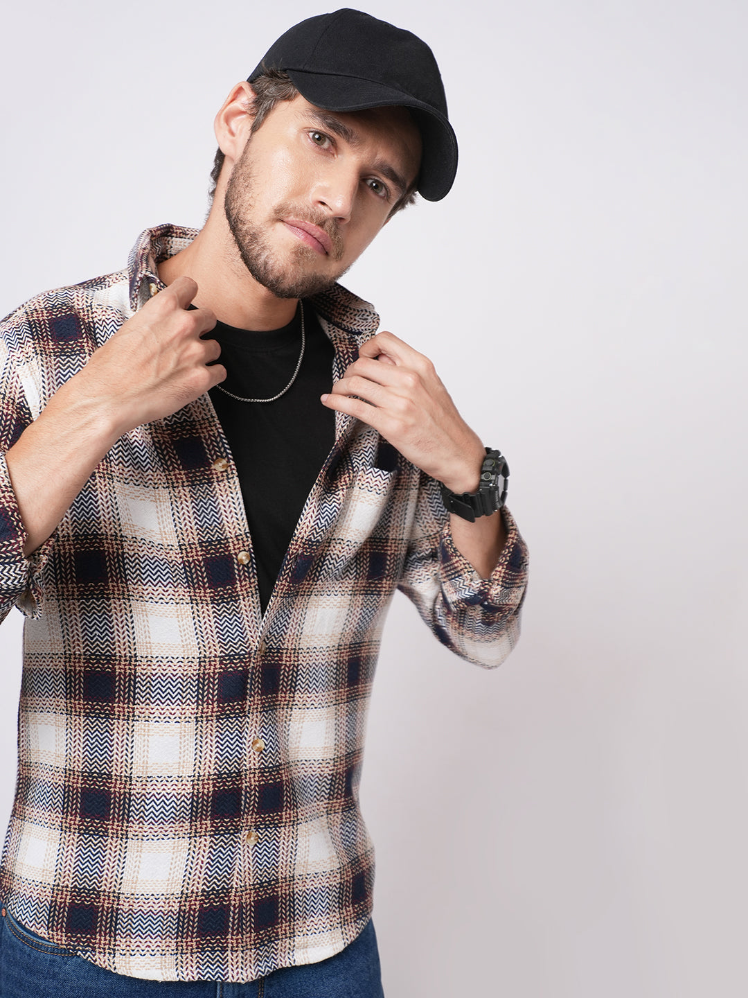 Heritage Chevron Multicolour Tweed Checks Shirt