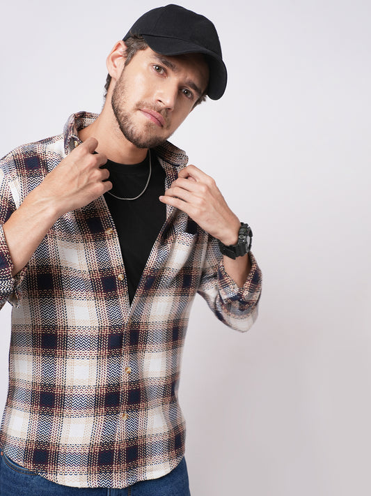 Heritage Chevron Multicolour Tweed Checks Shirt