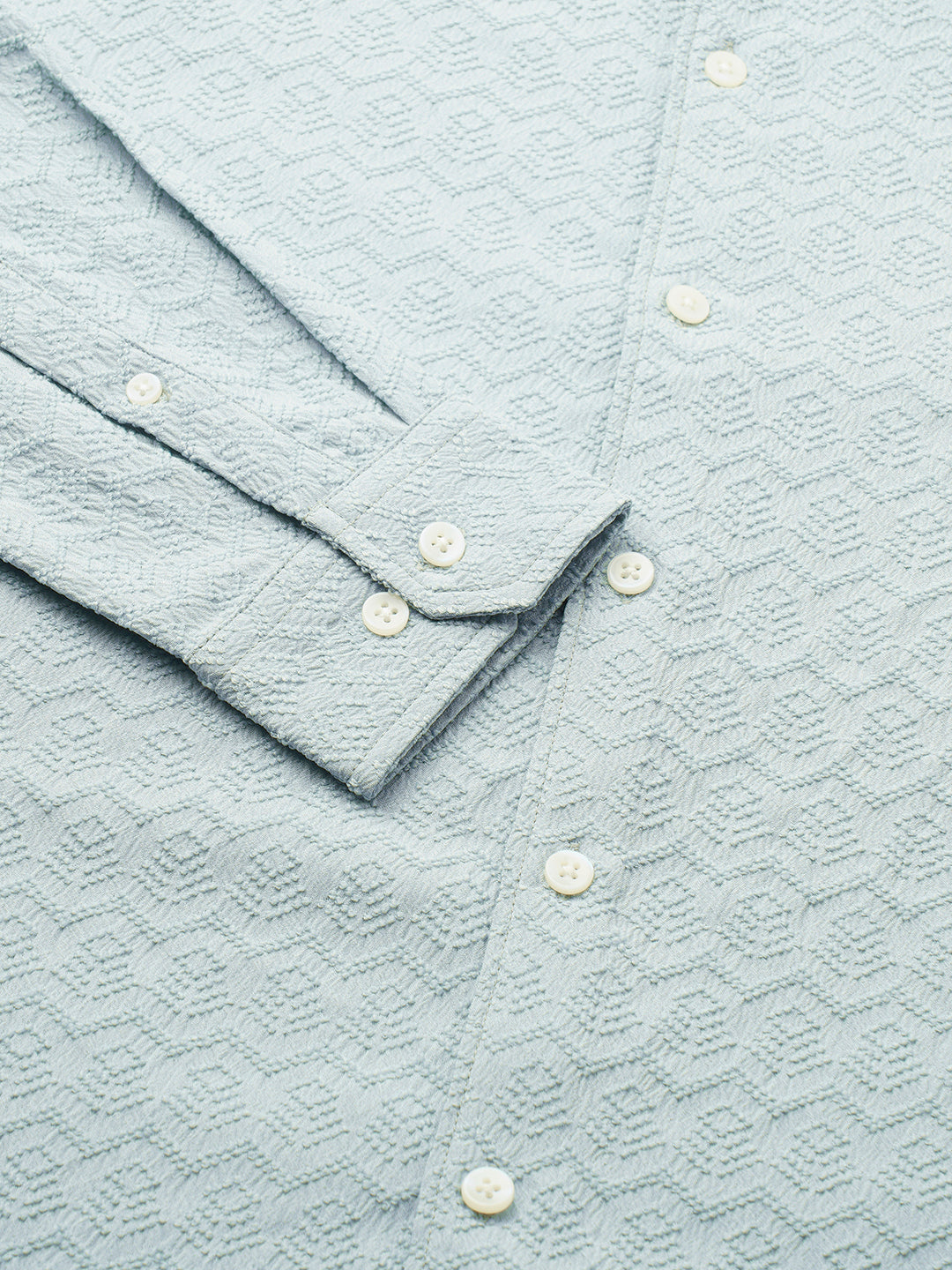 Aqua Blue Textured Shirt