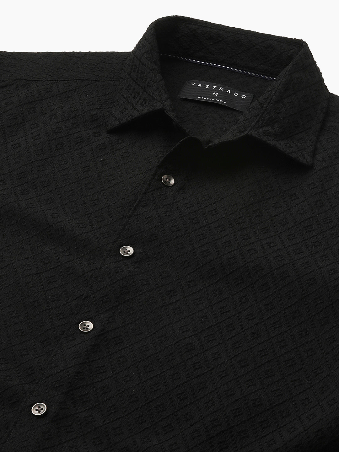 Sable Black Ornate Textured Shirt