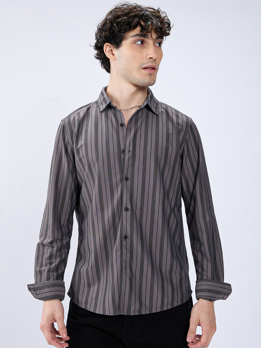Grey Striped Shirt