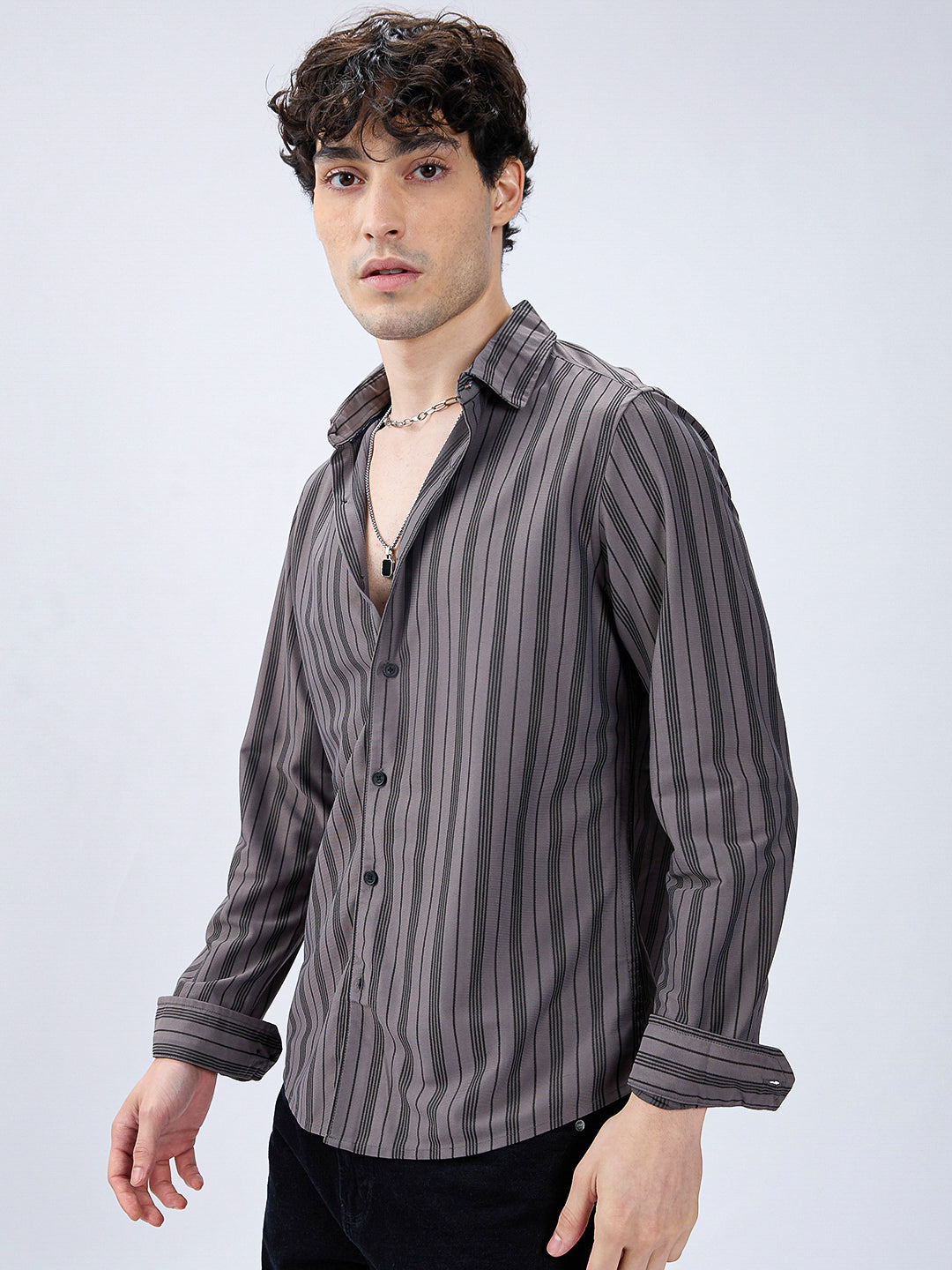 Grey Striped Shirt