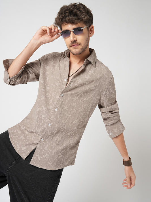Floral Sand Luxe Weave Shirt