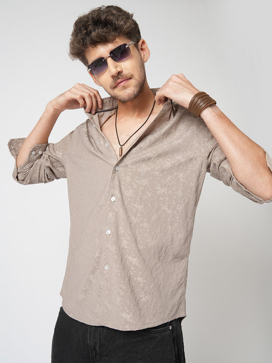 Floral Sand Luxe Weave Shirt