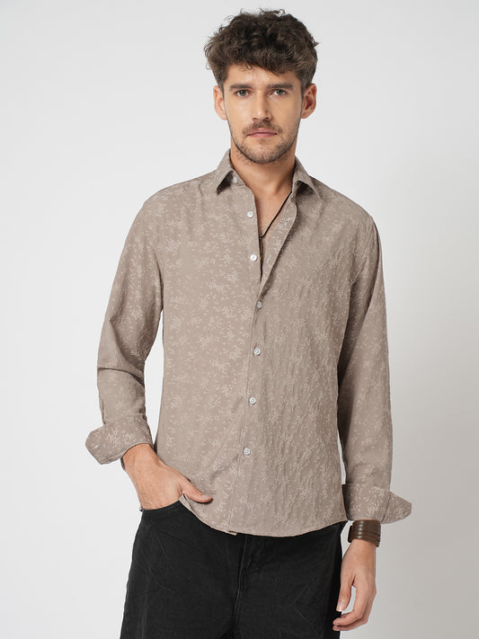 Floral Sand Luxe Weave Shirt