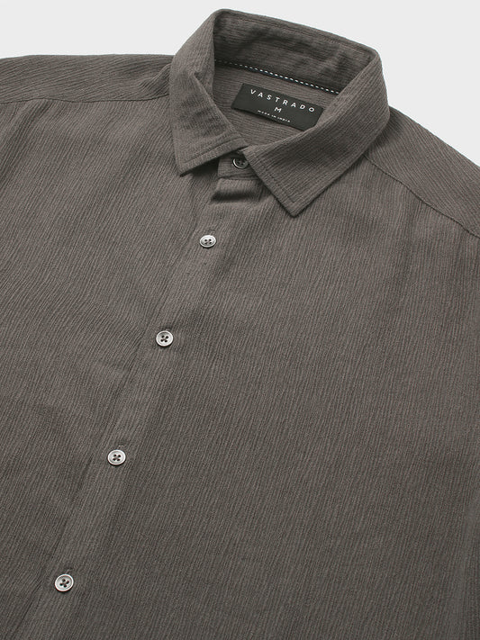 Crushed Warm Grey Crepe Shirt