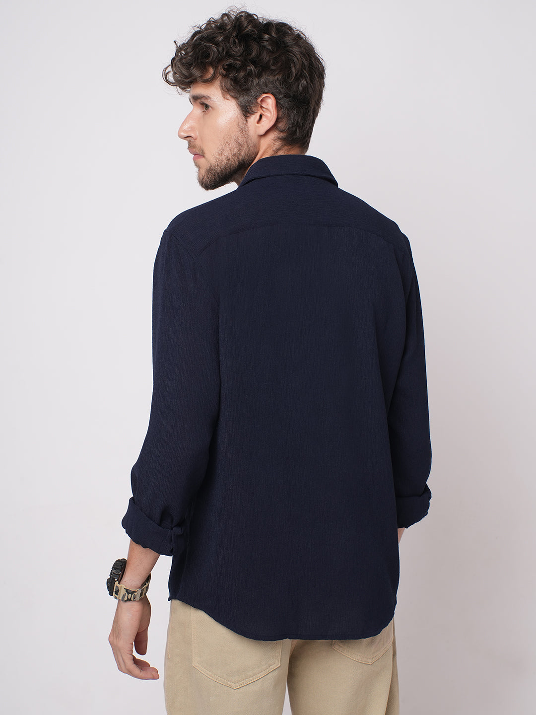 Classic Nocturne Blue Crepe Shirt