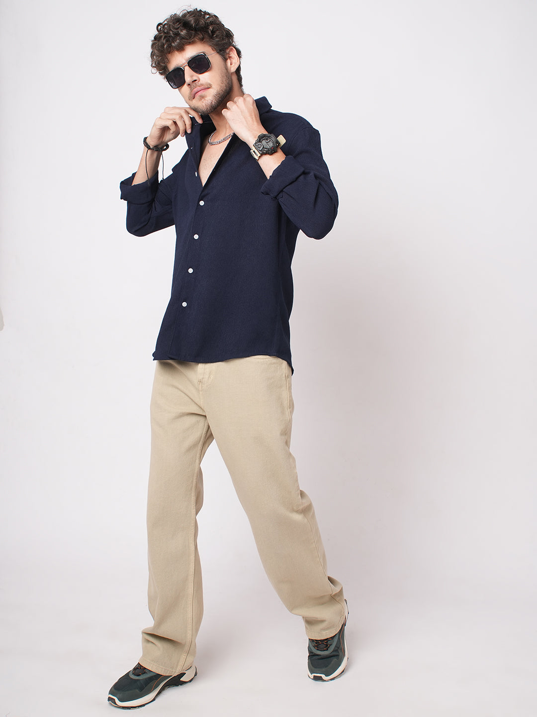 Classic Nocturne Blue Crepe Shirt