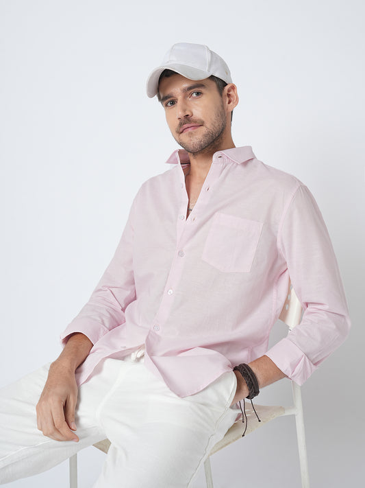 Cotton Candy Pink Slub Shirt