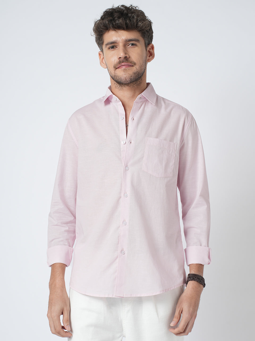 Cotton Candy Pink Slub Shirt