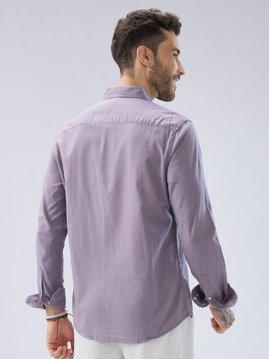Muted Mauve Slub Textured Shirt