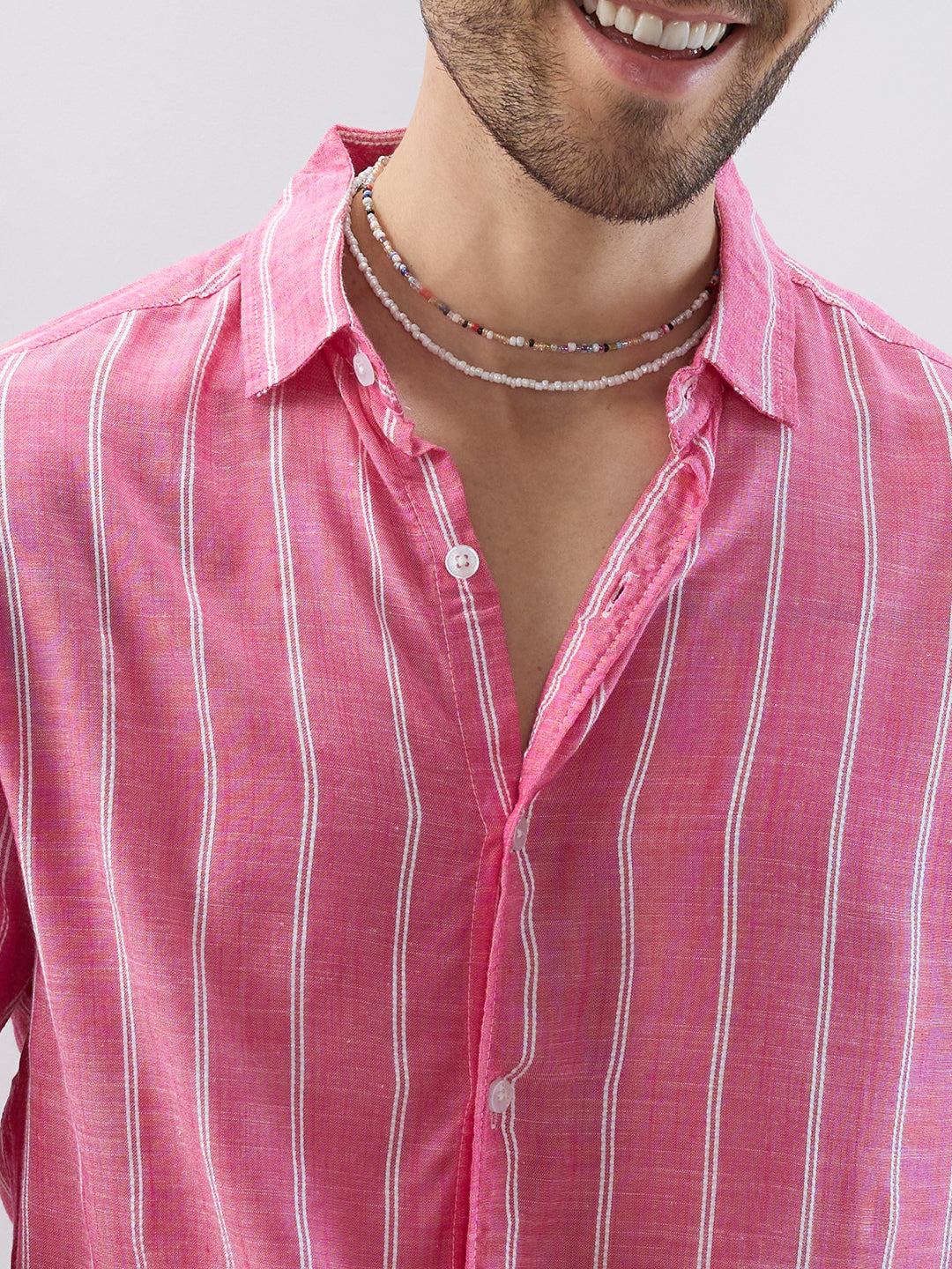 Elegant Pink Striped Shirt