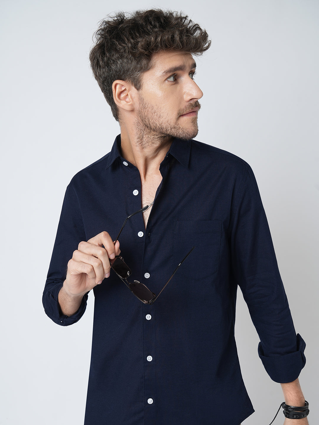 Regal Navy Slub Shirt
