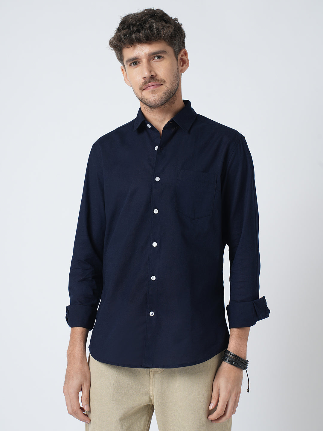 Regal Navy Slub Shirt
