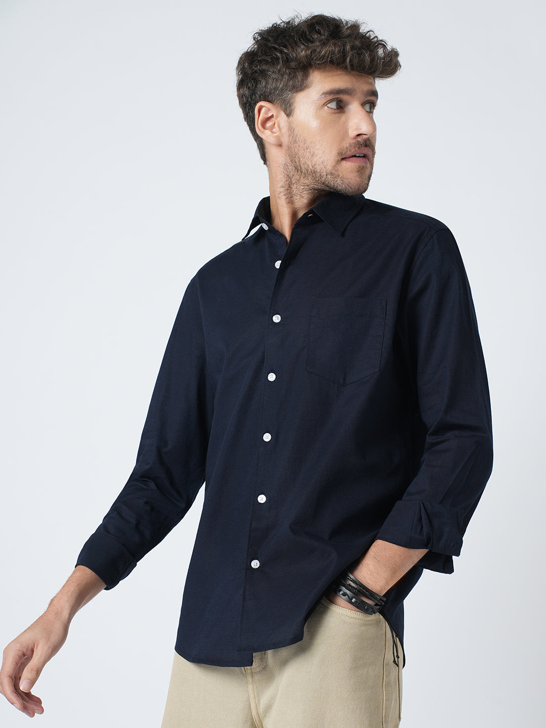 Regal Navy Slub Shirt