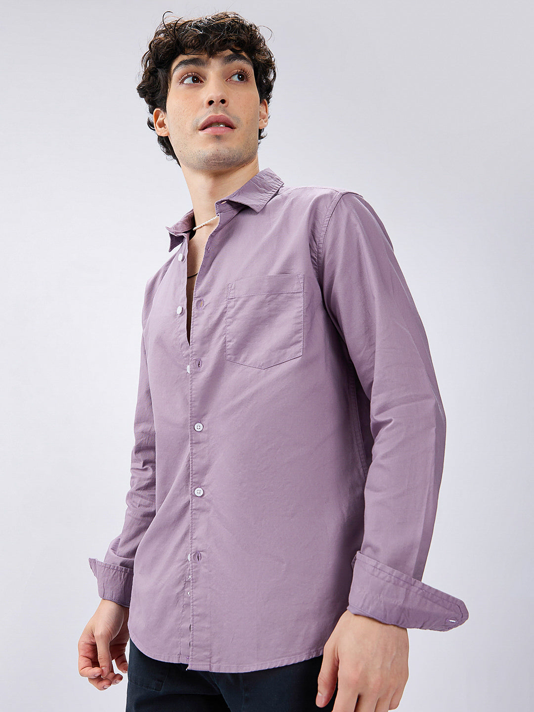 Solid Mauve Mist Classic Oxford Shirt