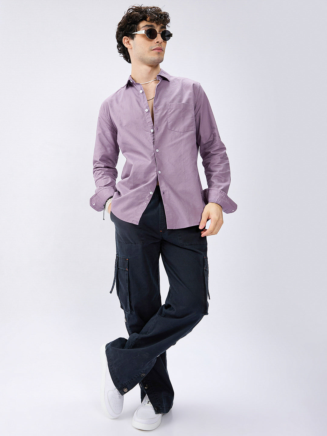 Solid Mauve Mist Classic Oxford Shirt