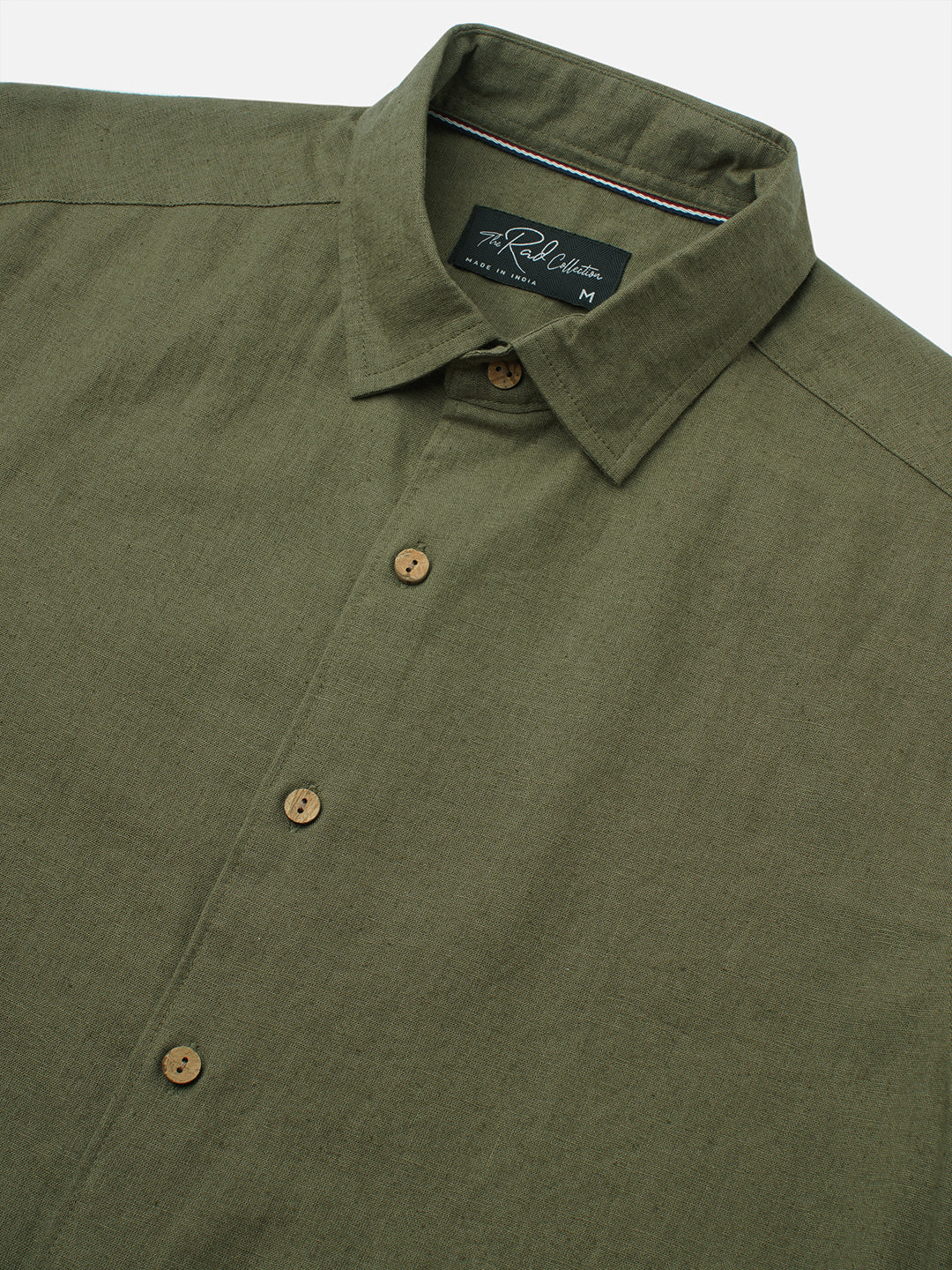 Olive Forest Haze Pure Linen Shirt