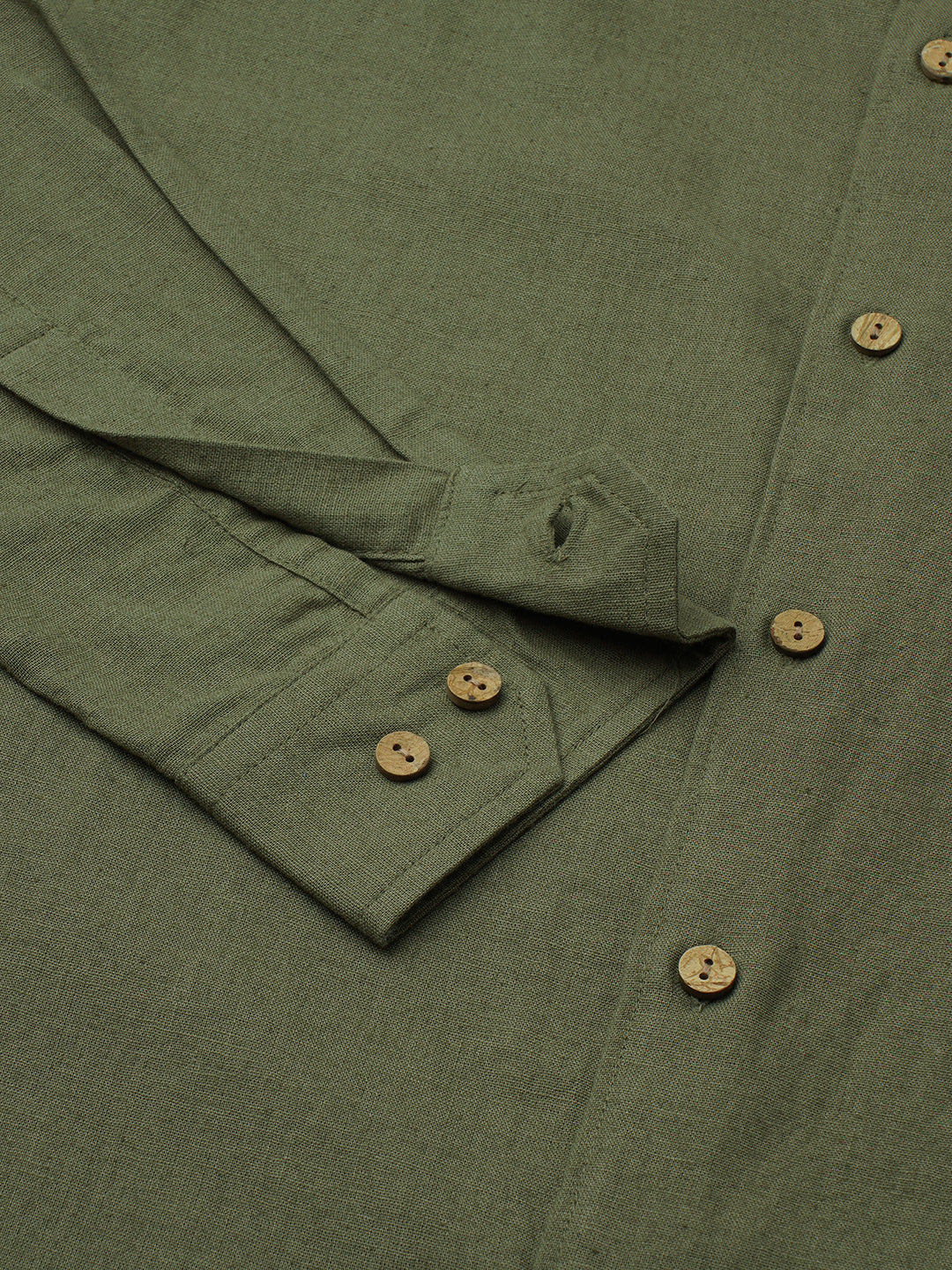 Olive Forest Haze Pure Linen Shirt