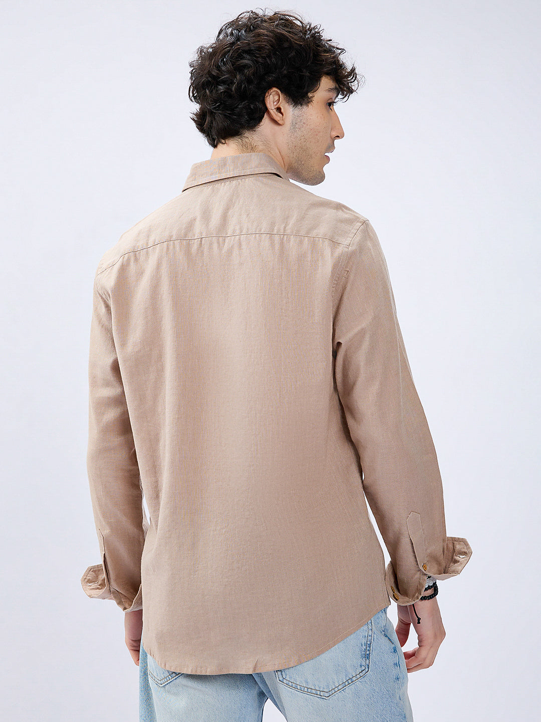Beige Natural Hue Pure Linen Summer Shirt