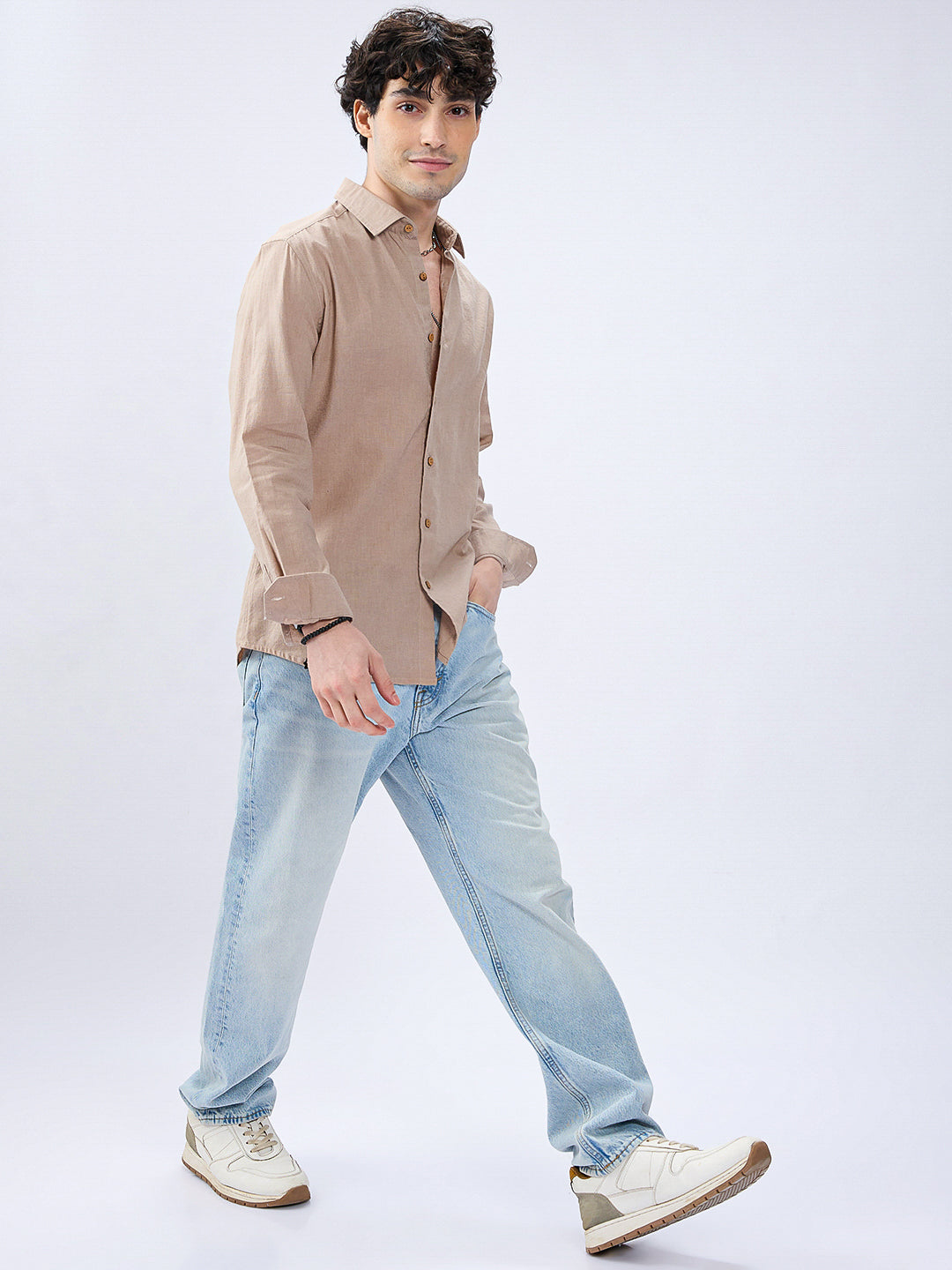 Beige Natural Hue Pure Linen Summer Shirt
