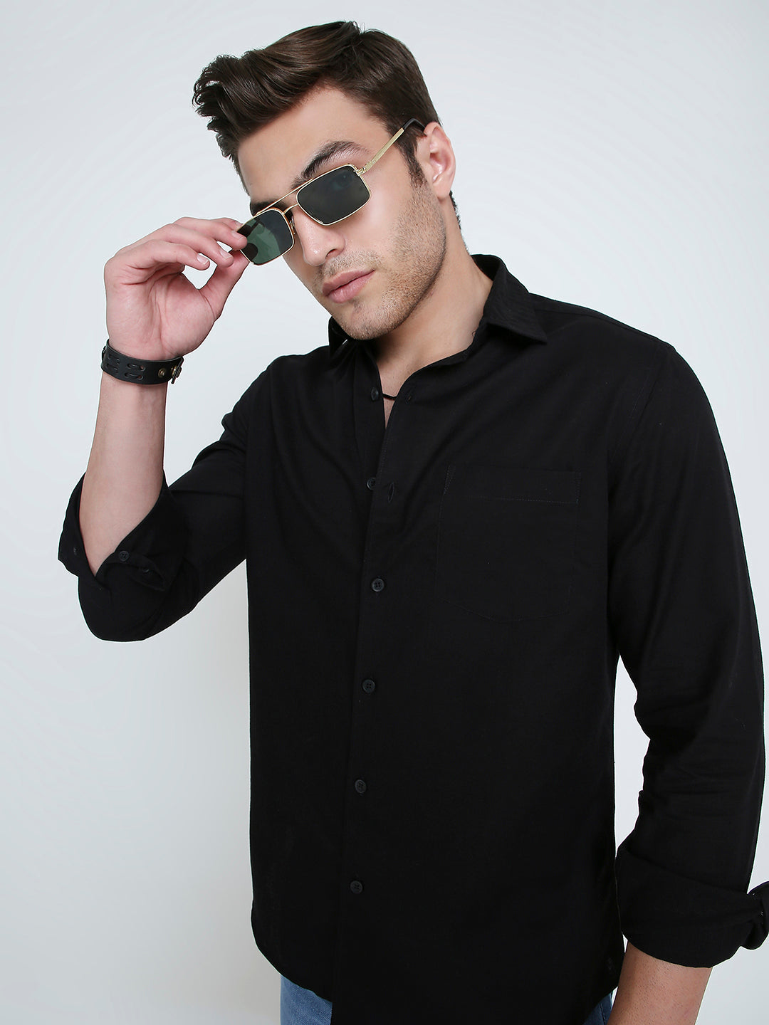 Jet Black Essentials Slub Shirt