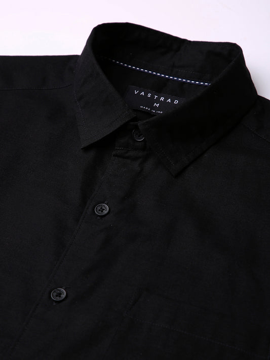 Jet Black Essentials Slub Shirt