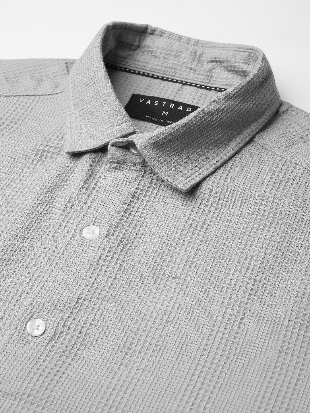 Grey Haze Waffle Grid Weave Shirt