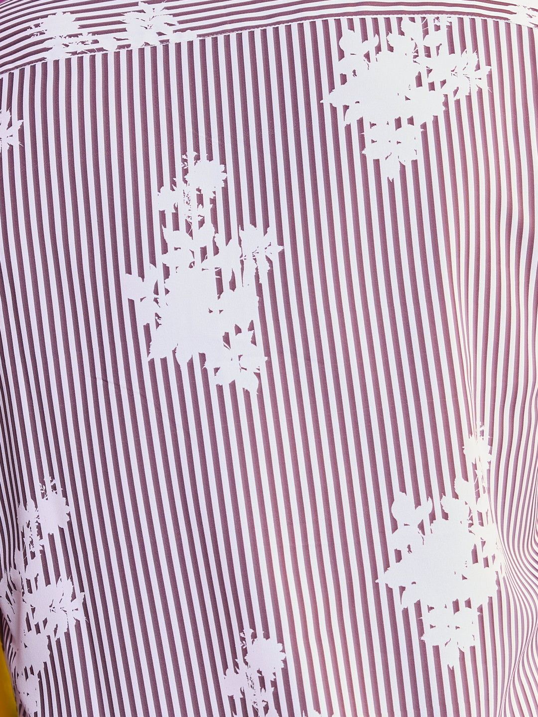 Brown & White Botanical Stripes Shirt