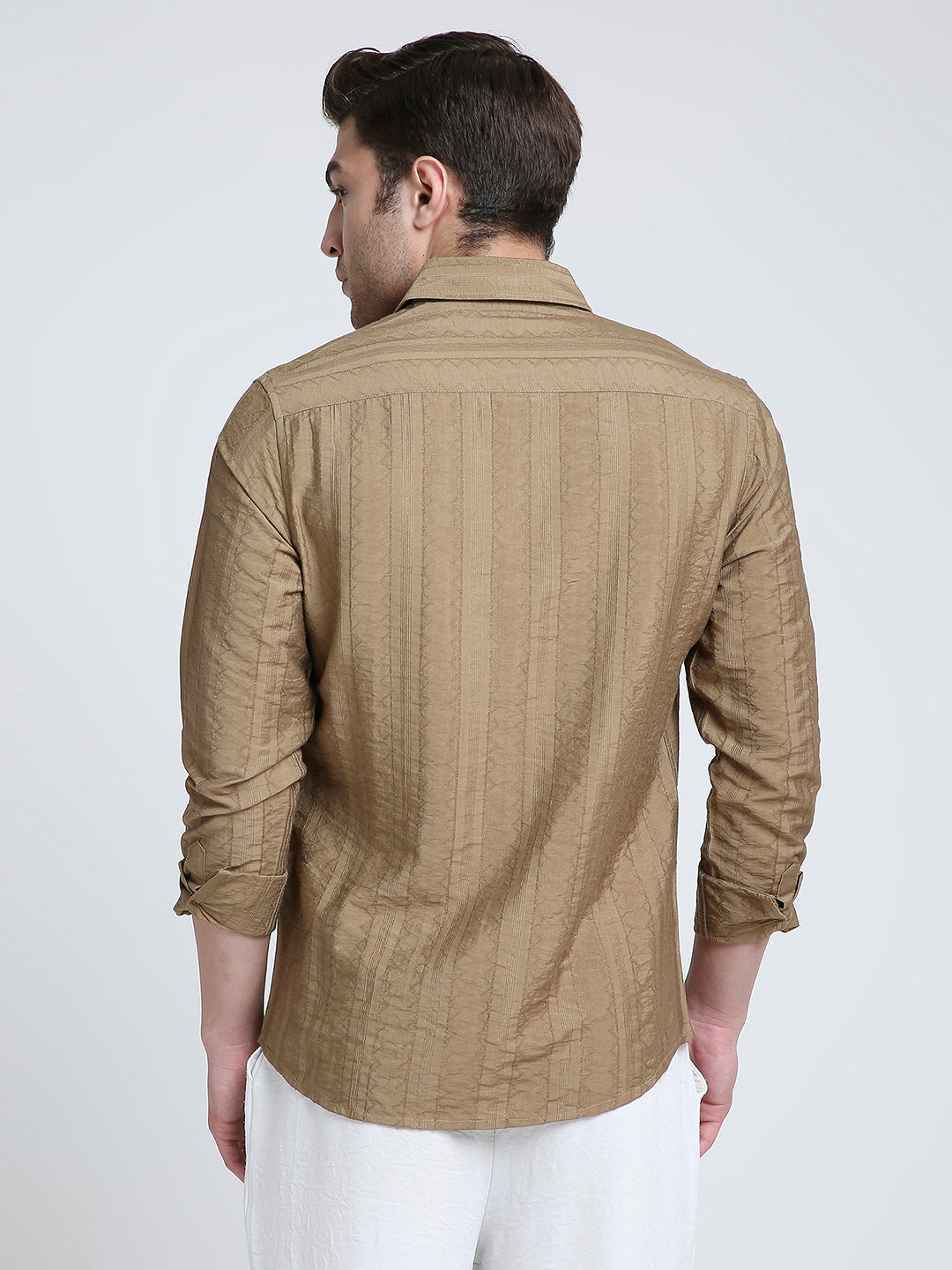 Brown Dune Stripe Elegance Shirt