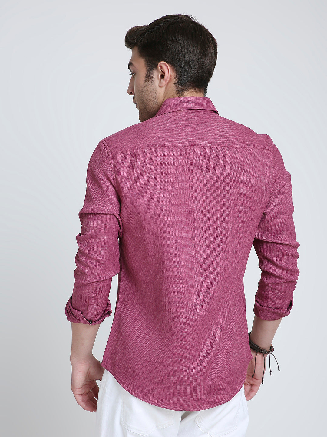 Rose Pink Mosaic Textured Shirt