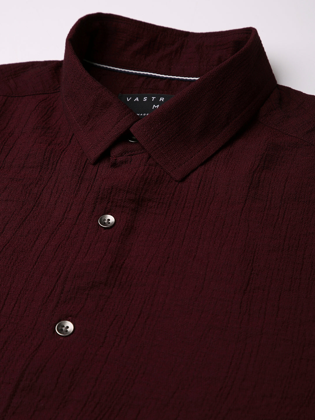 Dark Ruby Luxe Crinkled Shirt