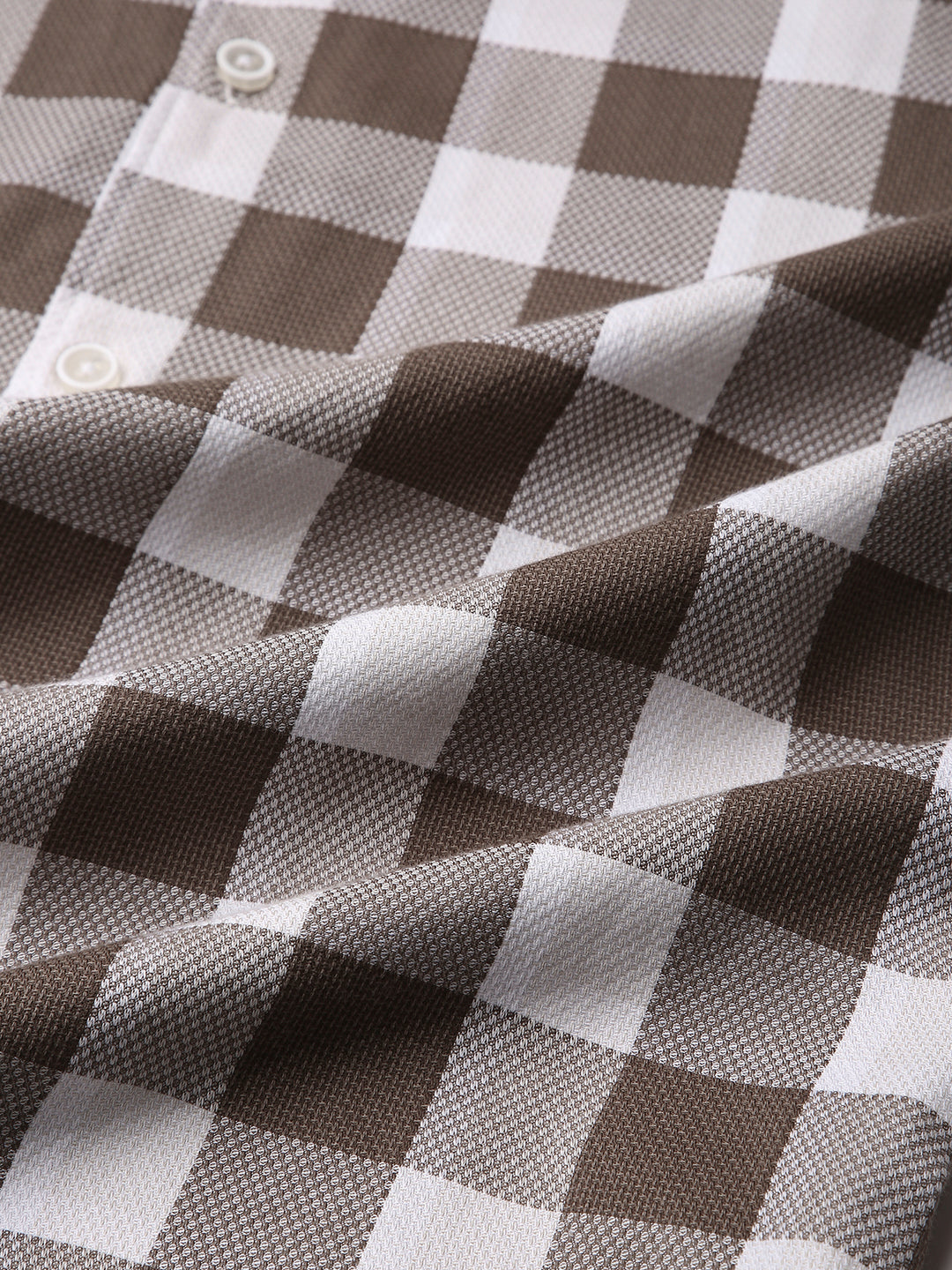 Mocha Brown & White Checkerboard Shirt