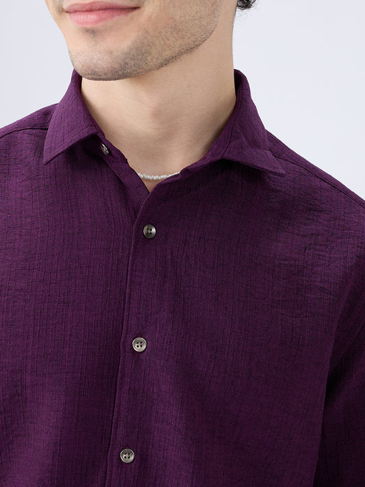 Tyrian Purple Fine Textured Shirt