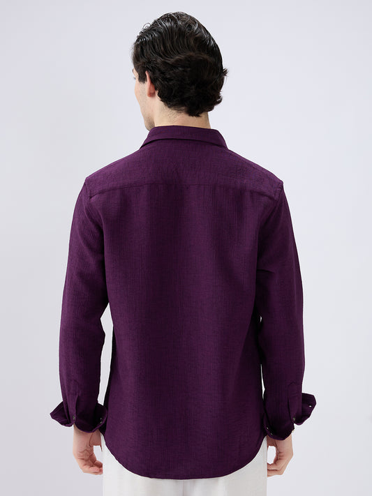 Tyrian Purple Fine Textured Shirt