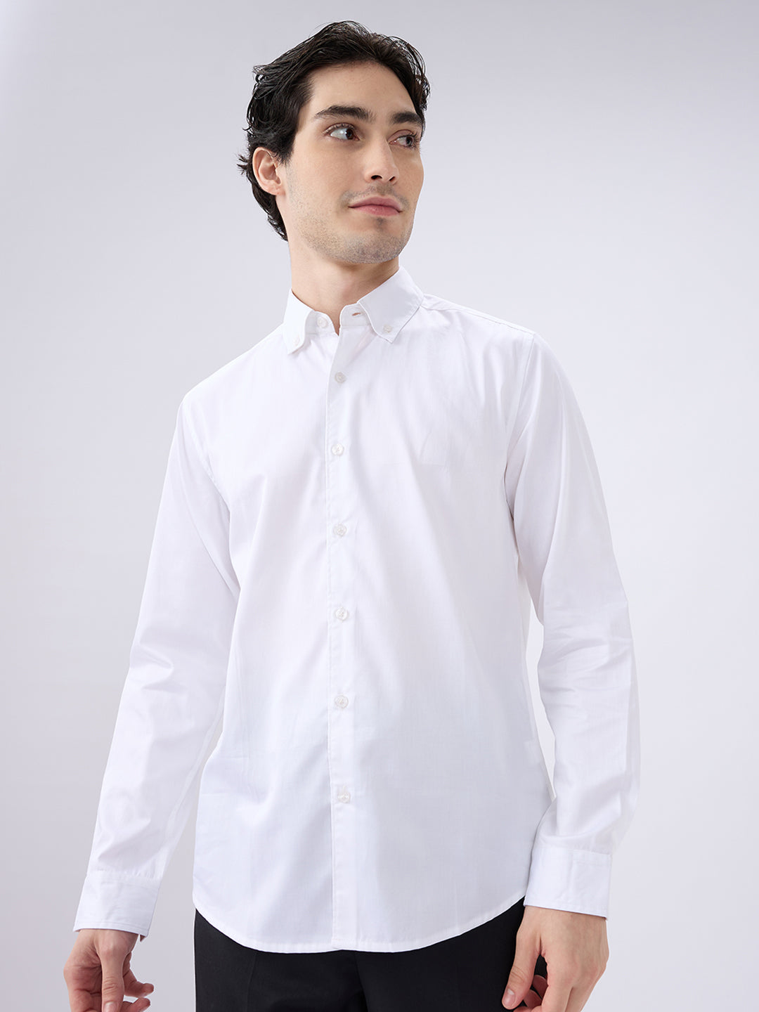 Pearl White Radiance Premium Satin Shirt
